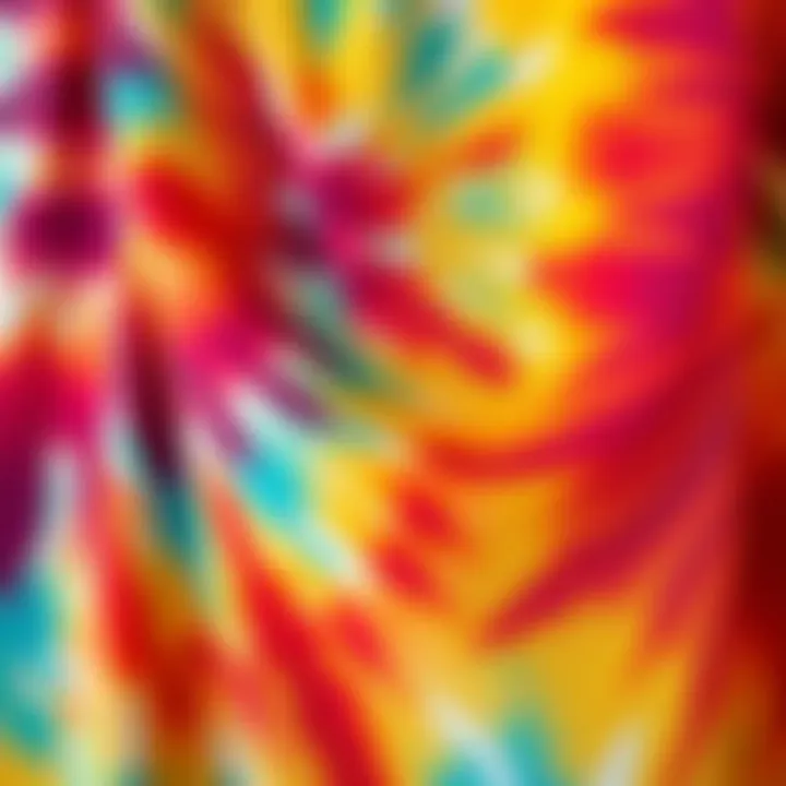 Close-up of fabric texture showcasing tie dye patterns