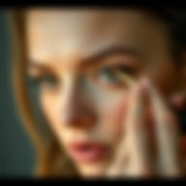 Demonstration of eyebrow application techniques