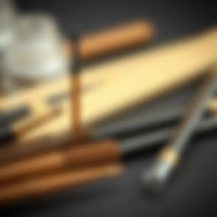 Aesthetic arrangement of materials used in eyebrow wand production