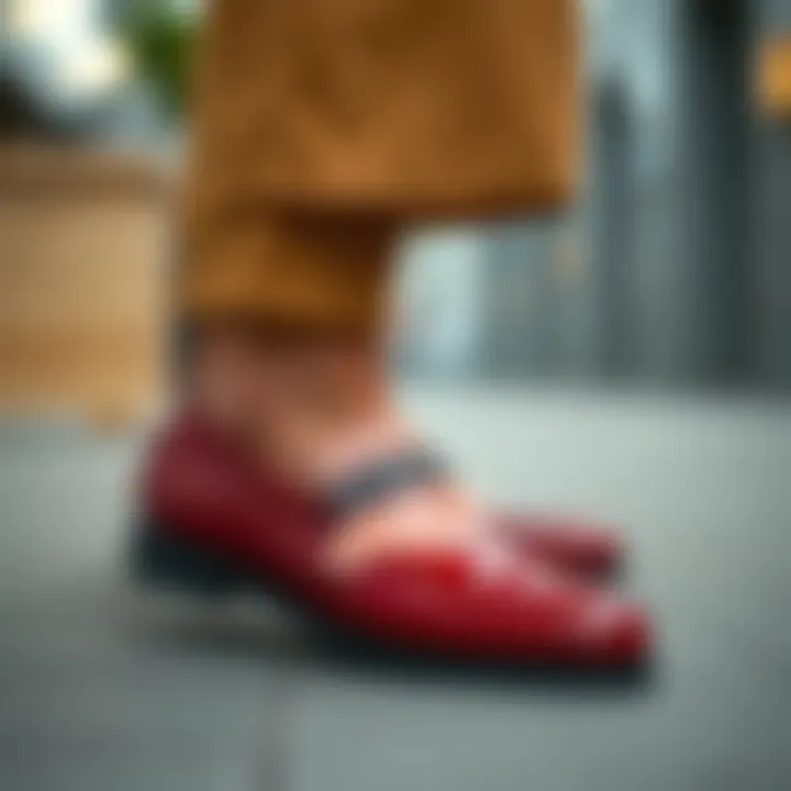 Outfit Coordination with Color Block Loafers A well-coordinated outfit featuring color block loafers as the focal point