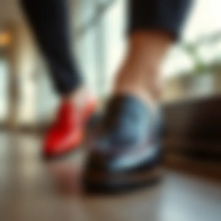 Bold Color Combinations in Loafers A stylish pair of color block loafers showcasing bold color combinations