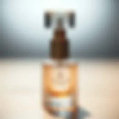 Close-up of a beautifully crafted glass perfume spray vial