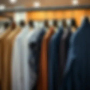 Different styles of jalabiya displayed on hangers