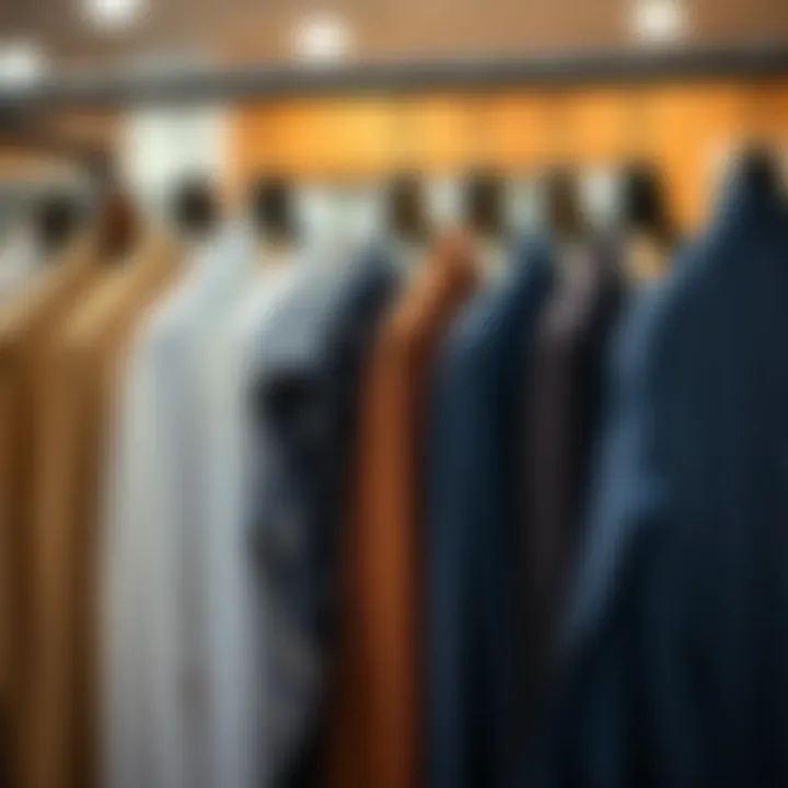 Different styles of jalabiya displayed on hangers