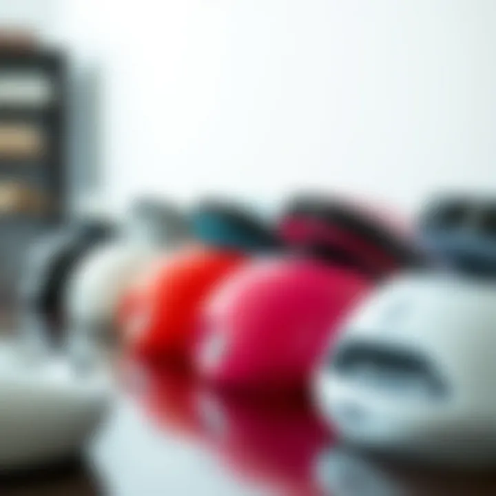 A variety of nail dryer models lined up for comparison