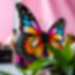 A beautifully designed butterfly makeup bag showcasing vibrant colors and elegance.