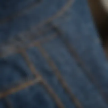 Close-up of fabric texture showcasing sustainable denim
