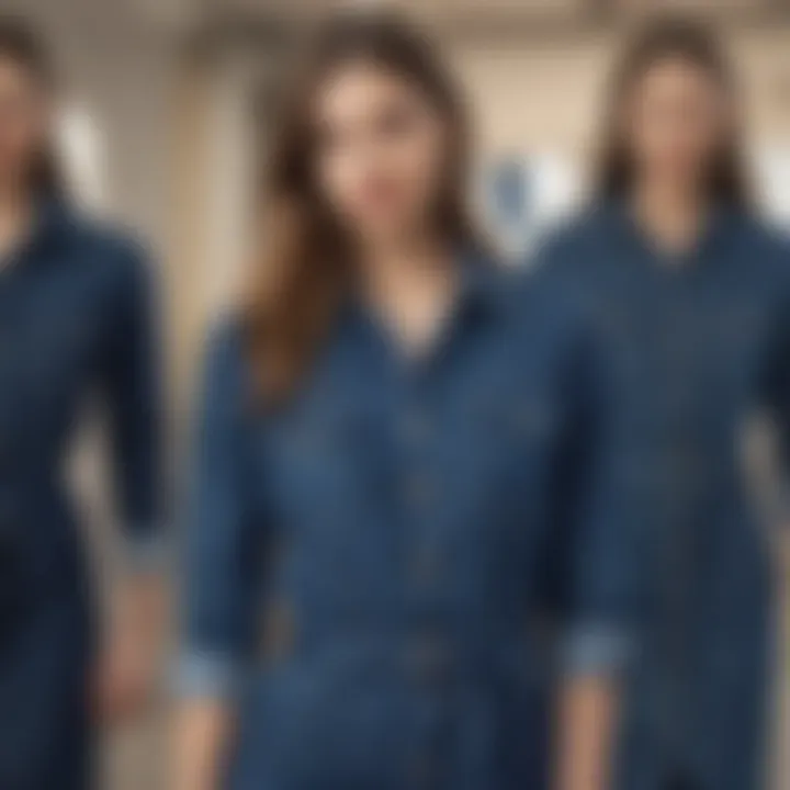 Versatile outfits featuring jean shirt dresses for various seasons