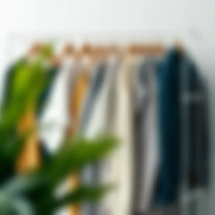 Stylish arrangement of clothes on a folding rack enhancing wardrobe aesthetics