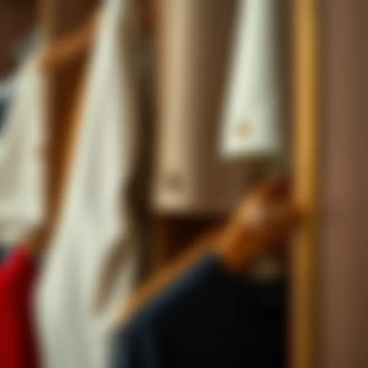 Close-up of the unique features and materials used in a double-sided wardrobe.