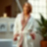 Elegant design of a short bathrobe showcasing contemporary fashion