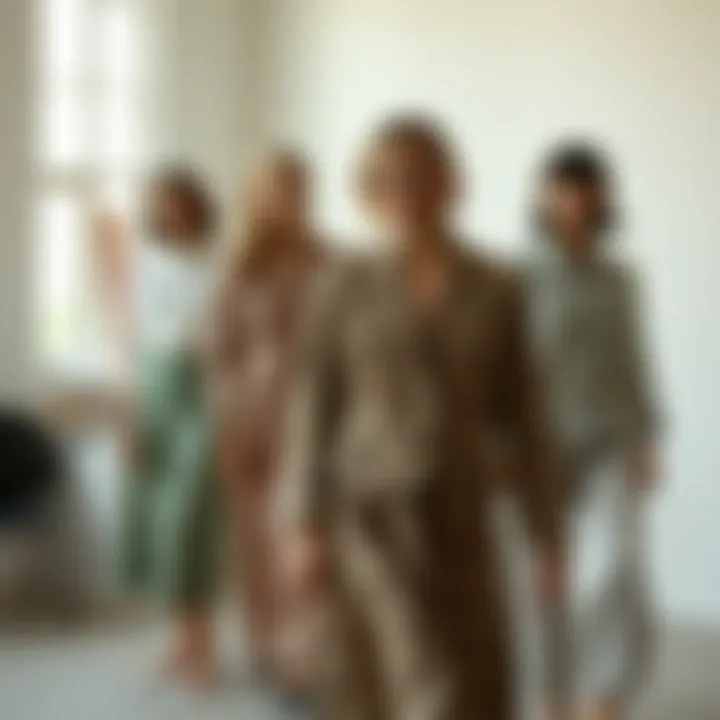 An artistic representation of clothing evolution through the decades