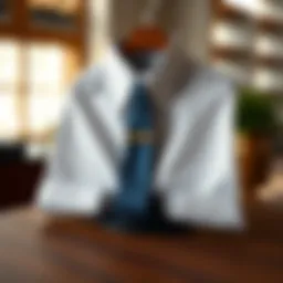 Stylish shirt holder displayed on a wooden surface