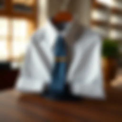 Stylish shirt holder displayed on a wooden surface