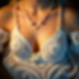 Elegant pearl string lingerie showcased on a delicate lace background