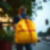 A lightweight drawstring backpack in a vibrant color