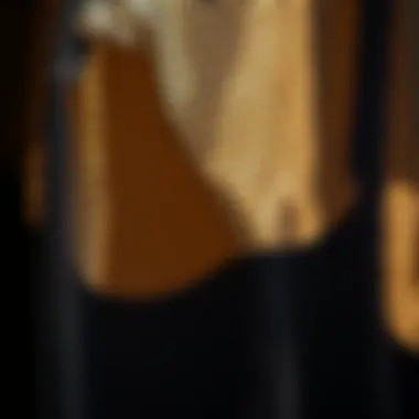 Close-up of intricate mesh fabric details highlighting texture and design.