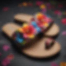 Elegant floral slide sandal design showcasing vibrant colors