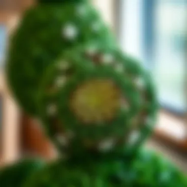 Close-Up of Intricate Topiary Ball Close-up of a beautifully crafted artificial topiary ball showcasing intricate details