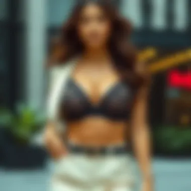 Stylish outfit paired with a cleavage enhancer bra for a chic look