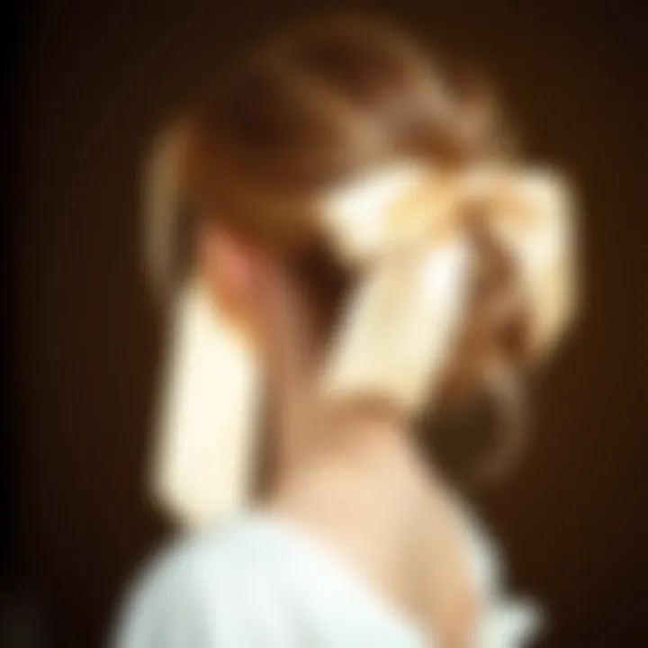 Satin hair ribbon used in a casual hairstyle