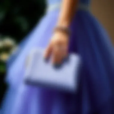 Coordinated small purse with a stunning prom dress