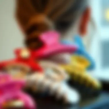 Variety of metal claw hair clips in different colors and sizes