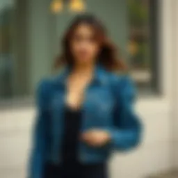 Chic Short Puff Sleeve Denim Jacket Styled for Fall