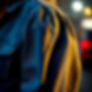 Close-up of Puff Sleeve Detail on Denim Jacket