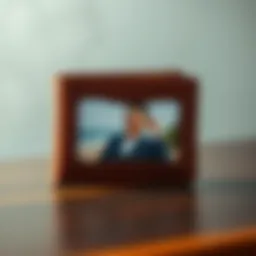 Elegant leather wallet with photo slot displaying a cherished memory