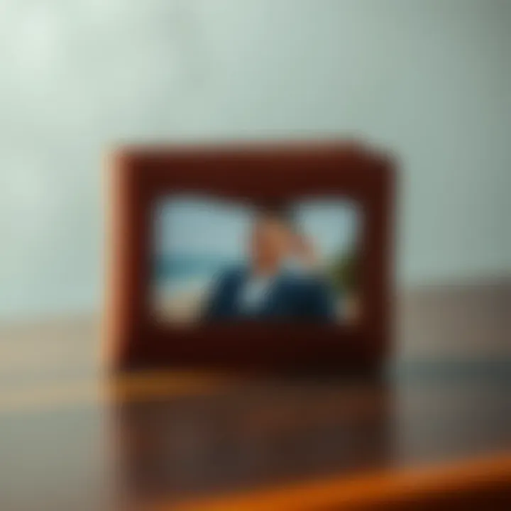 Elegant leather wallet with photo slot displaying a cherished memory