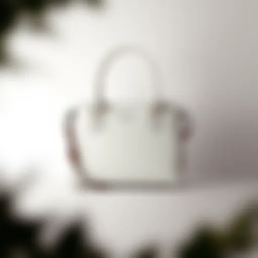 Elegant white bookbag purse against a minimalist backdrop
