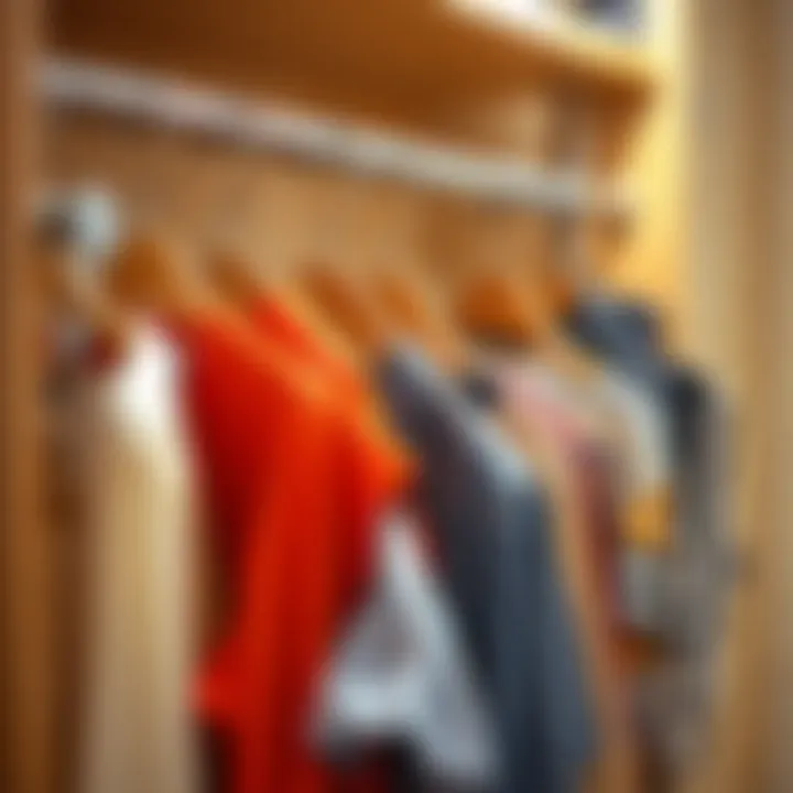 Wardrobe Organization with Multi Hook Hangers Organized wardrobe featuring multi hook clothes hangers in action