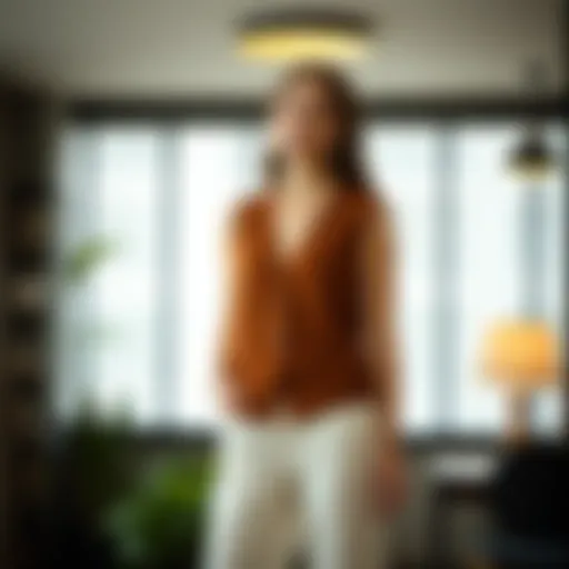 Elegant sleeveless cardigan vest in a modern setting