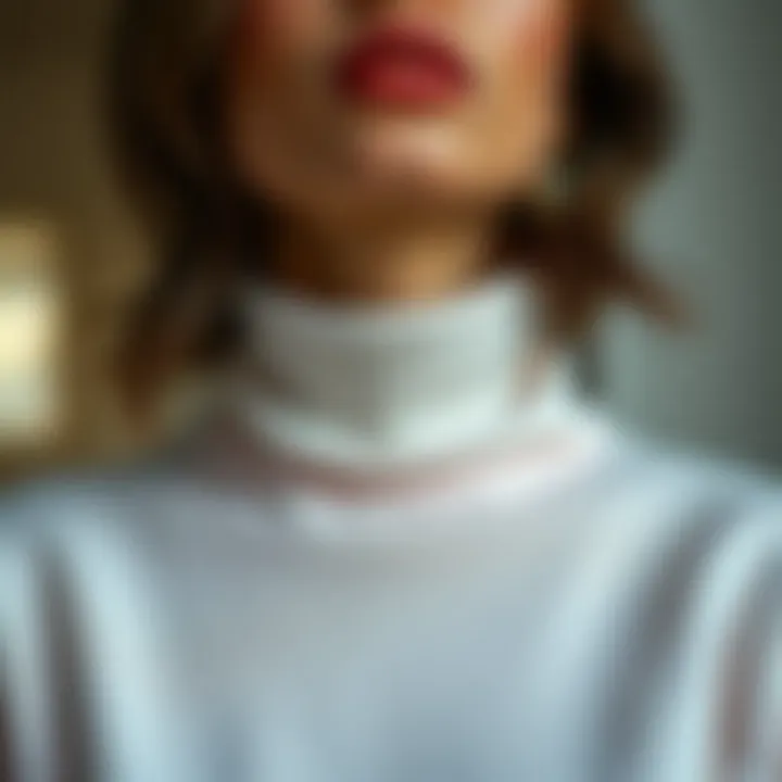 Diverse materials used for base layer turtlenecks.
