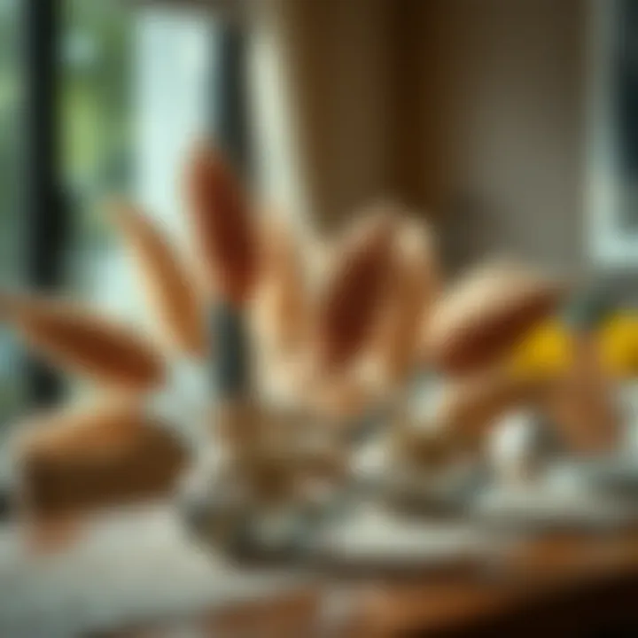 Dried lagurus used as a unique centerpiece in modern interior design