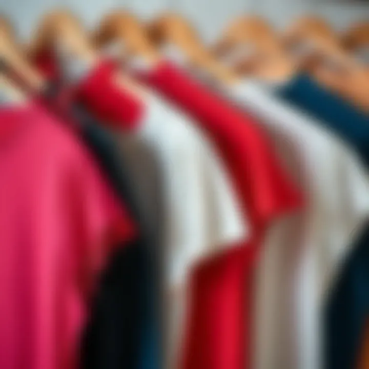 Assorted lace trim t-shirts in various colors