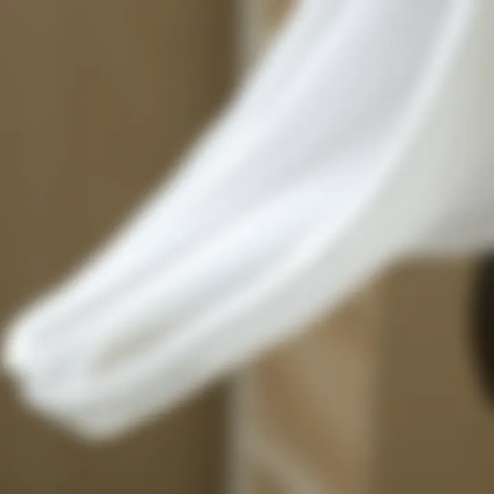 Close-up view of the breathable material of a mesh bag shower caddy