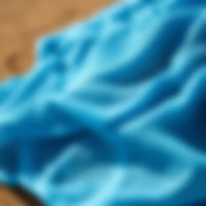 Close-up of breathable mesh fabric for swim shorts