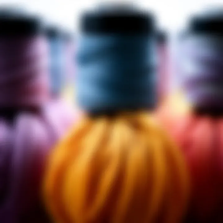 Color palette of ombre threads for designers