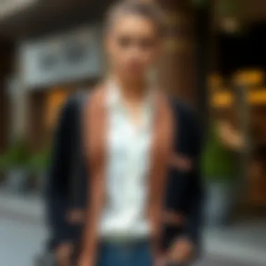Fashionable Layering with Short Cardigan An elegant outfit pairing a short cardigan with pockets, highlighting fashionable layering.
