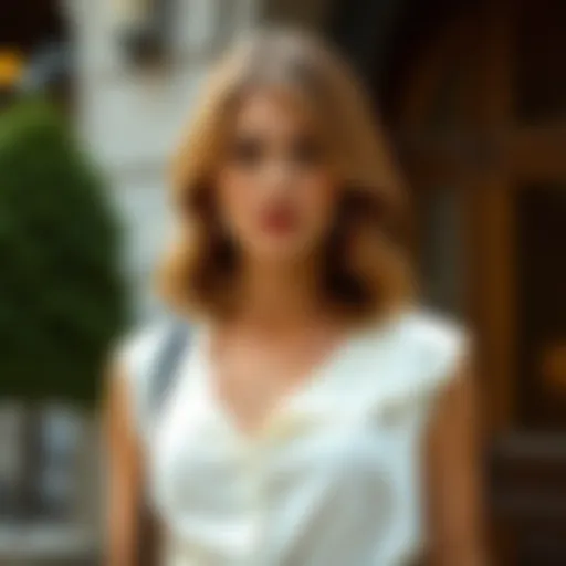 Elegant styling of a white sleeveless cardigan paired with a chic outfit