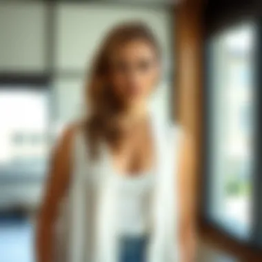 Layering with White Sleeveless Cardigan Layering techniques with a white sleeveless cardigan in a casual setting