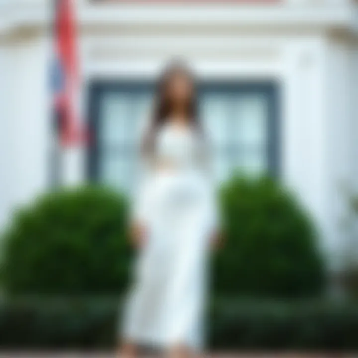 Elegant Formal Look Elegant white skirt set styled for a formal event.