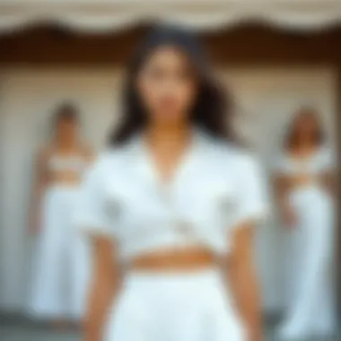 Sustainable Fashion Choices Sustainable fashion choices displayed with white skirt sets.