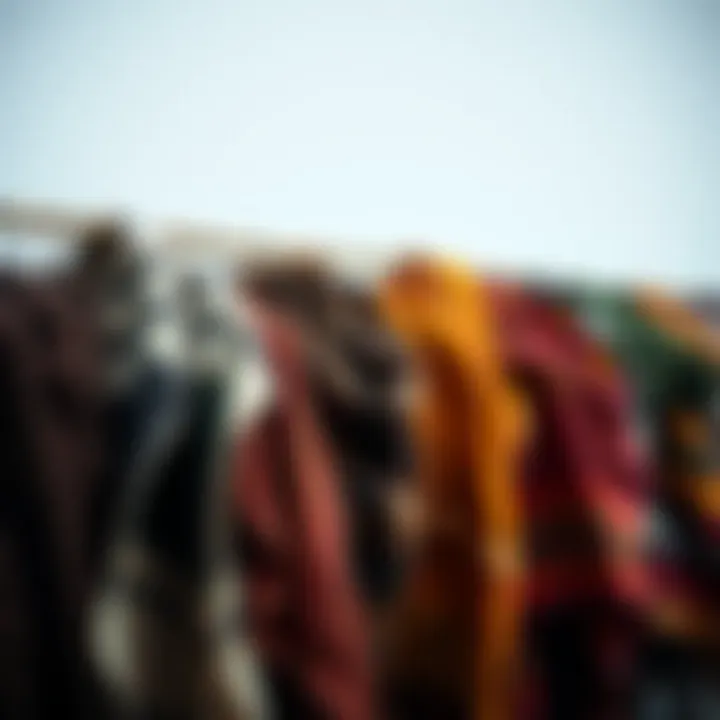 Diversity in Shawl Designs An array of thick shawls in various materials and designs, representing the diversity of choices available.