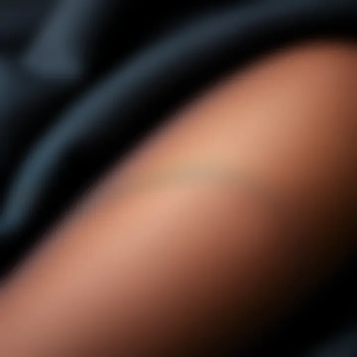 A close-up of luxurious materials used in thigh high stockings