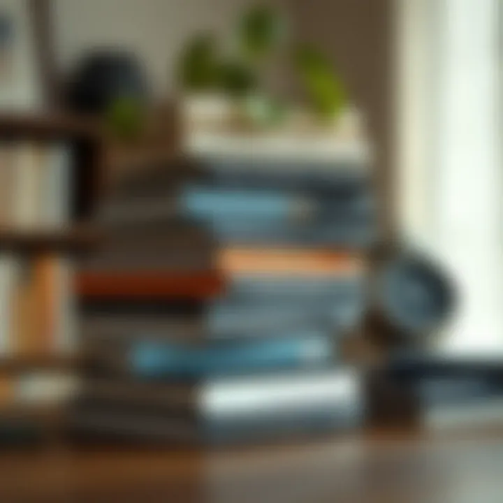 Spiritual Enrichment Through Books A collection of meaningful books stacked on a table