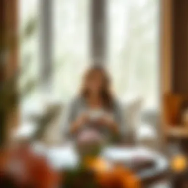 Relaxation and Self-Care Gifts A serene scene of a woman enjoying tea in a cozy nook