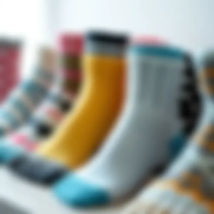 Diverse Collection of Toe Separator Socks Variety of toe separator socks in different colors and patterns